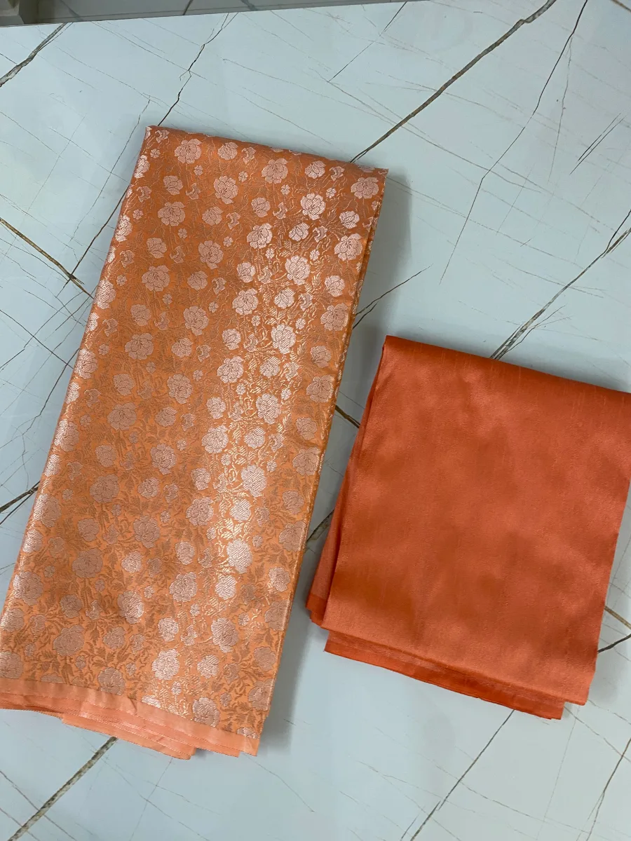 Kheen Khab | Rust | Printed | Unstitched Suit