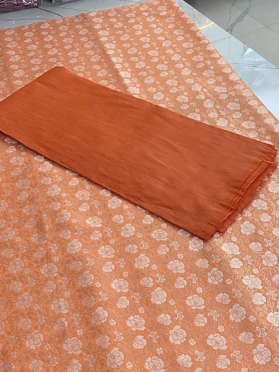 Kheen Khab | Rust | Printed | Unstitched Suit