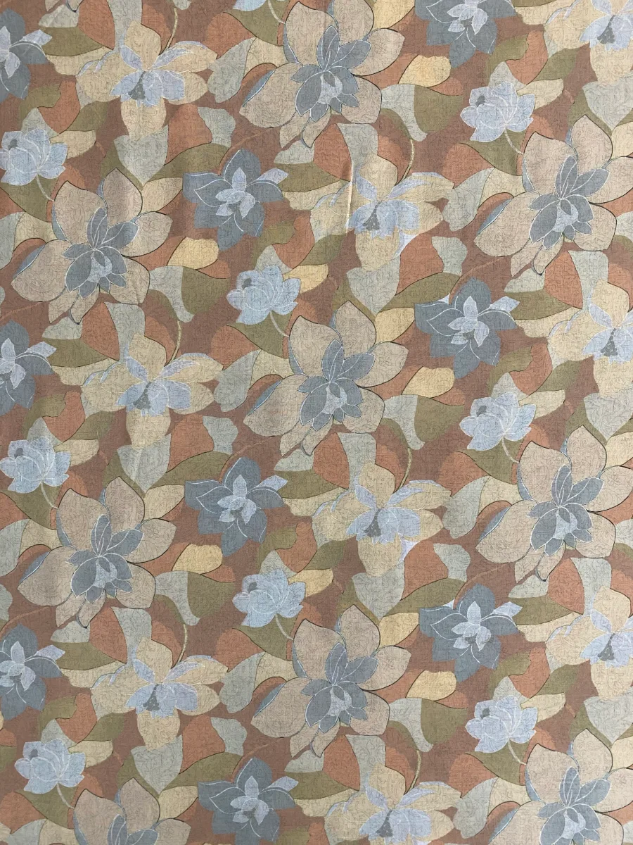 Muslin | Brown Beige | Floral Print | Unstitched Suit
