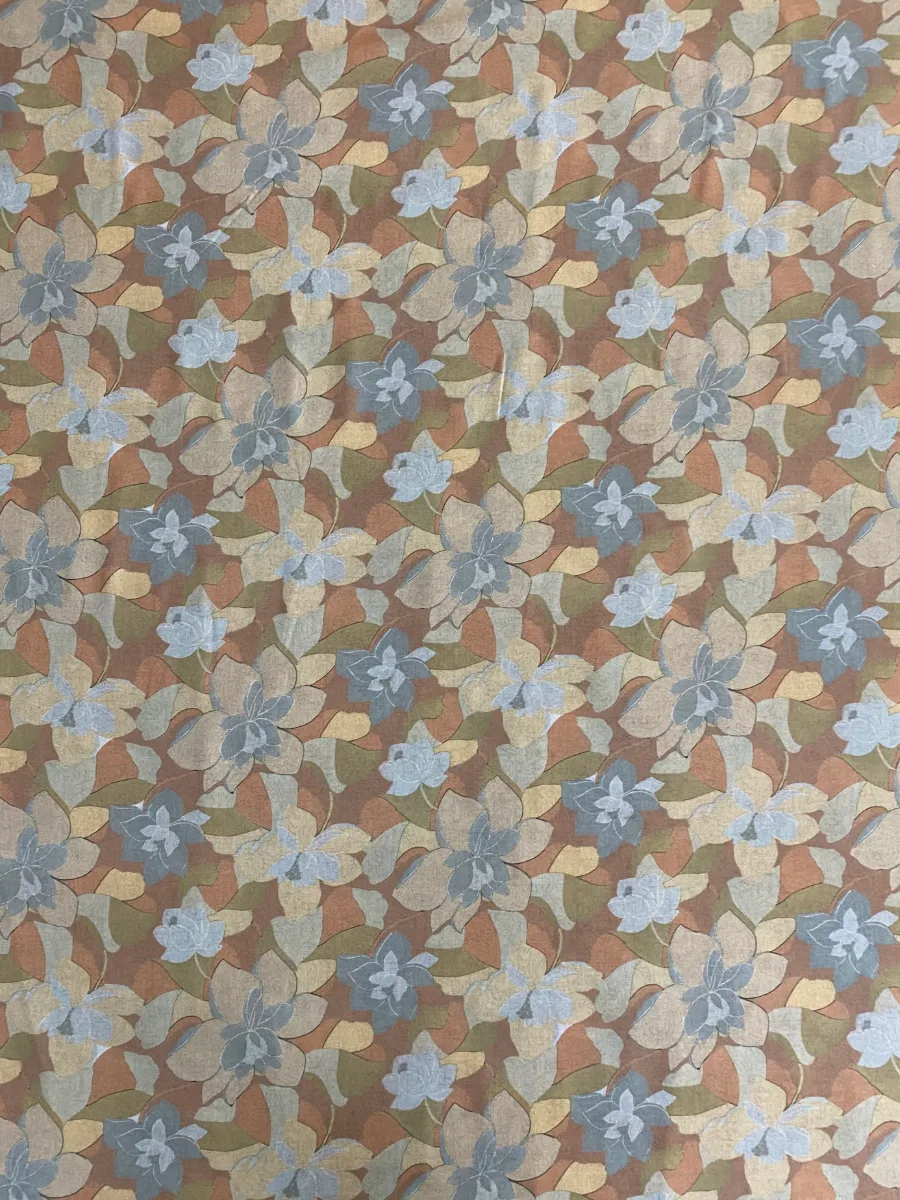 Muslin | Brown Beige | Floral Print | Unstitched Suit