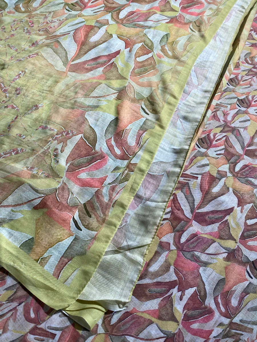 Muslin | Mustard Yellow Multicolour Print | Printed | Unstitched Suit