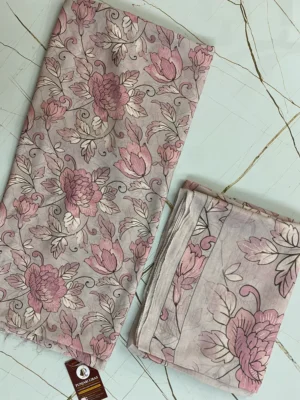 Muslin | Pink Mauve Large Floral | Printed | Unstitched Suit