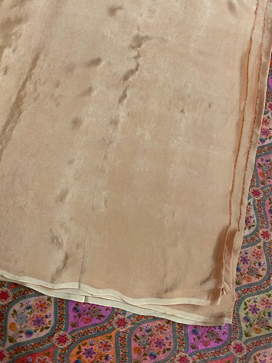 Organza & Crepe | Peach & Multicolor | Printed | Unstitched Suit